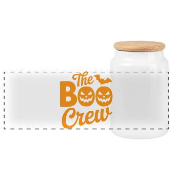 The Boo Crew Halloween-T-Shirt - Panorama Keksdose mit Holzdeckel - Weiß - Vorne