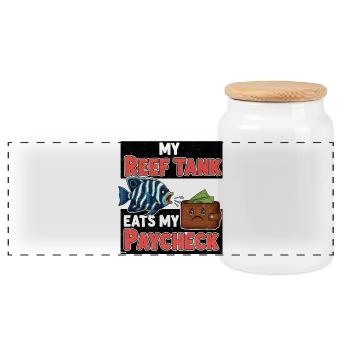 Récif de corail Cadeau de bande dessinée - Boîte à biscuits avec couvercle en bois - blanc - Devant