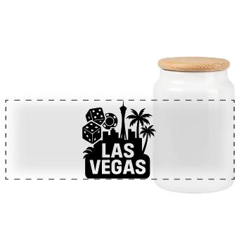 las vegas nevada USA - Panorama Keksdose mit Holzdeckel - Weiß - Vorne