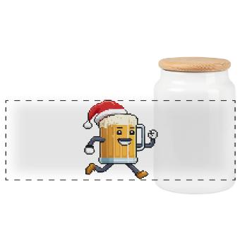Bière de Noël drôle - Noël moche - Boîte à biscuits avec couvercle en bois - blanc - Devant