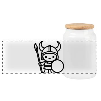 Krieger - Panorama Keksdose mit Holzdeckel - Weiß - Vorne