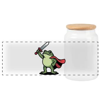 Portland Resist Frog - USA Protest T-Shirt - Panorama Keksdose mit Holzdeckel - Weiß - Vorne