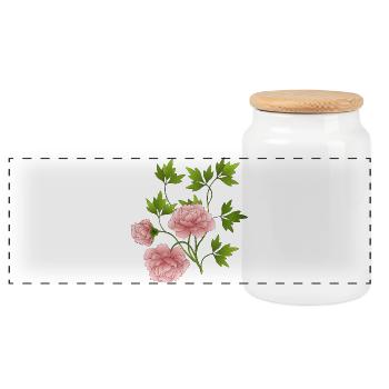 Fleur - Boîte à biscuits avec couvercle en bois - blanc - Devant