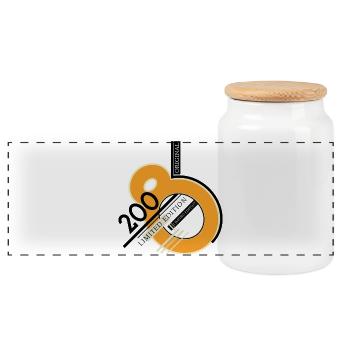 Orangen Ringdesign Limited Edition 2008 - Panorama Keksdose mit Holzdeckel - Weiß - Vorne