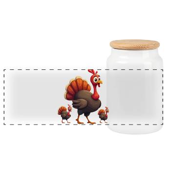 Thanksgiving Truthahn Baby - Panorama Keksdose mit Holzdeckel - Weiß - Vorne