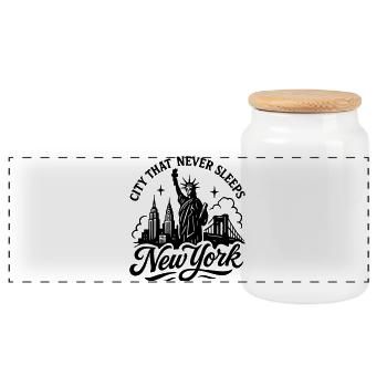 Chemise des Yankees de New York - Boîte à biscuits avec couvercle en bois - blanc - Devant