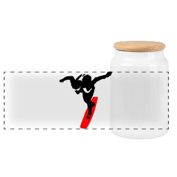 Surfer sur le ciel - Boîte à biscuits avec couvercle en bois - blanc - Devant