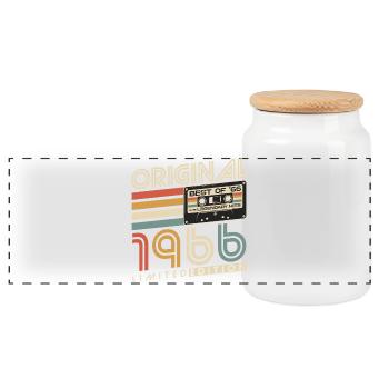 Original_1966_Jahrgang_Retro_Geburtstag_Geschenk - Boîte à biscuits avec couvercle en bois - blanc - Devant