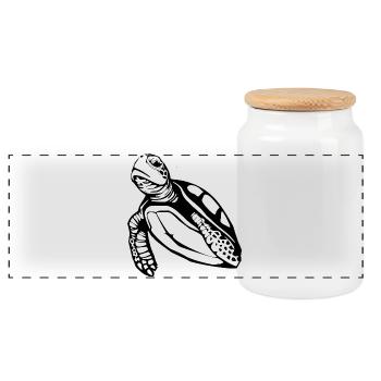 Tortue Tortues T-shirt Cadeau - Boîte à biscuits avec couvercle en bois - blanc - Devant