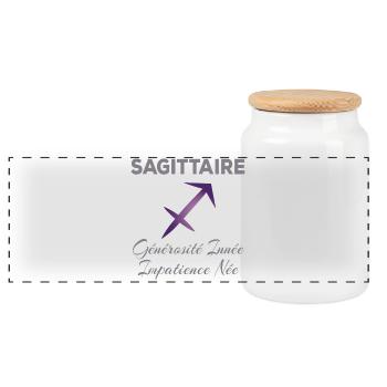Sagittaire  - Boîte à biscuits avec couvercle en bois - blanc - Devant