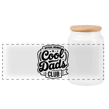 Official Member – Cool Dads Club - Panorama Keksdose mit Holzdeckel - Weiß - Vorne
