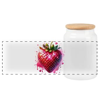 Costume de carnaval Fraise - Boîte à biscuits avec couvercle en bois - blanc - Devant