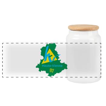 Haute-vienne 87 - Boîte à biscuits avec couvercle en bois - blanc - Devant