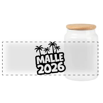 Malle 2026 - Panoramic Cookie Jar with Wooden Lid - white - Front