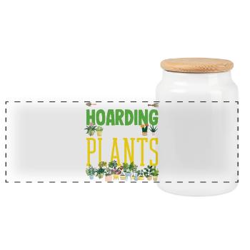 Garden & Plant Lovers Gifts - Panoramic Cookie Jar with Wooden Lid - white - Front