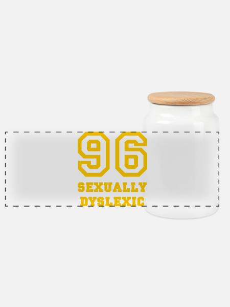 96 Sexuell dyslektisch - Panorama Keksdose mit Holzdeckel - Weiß