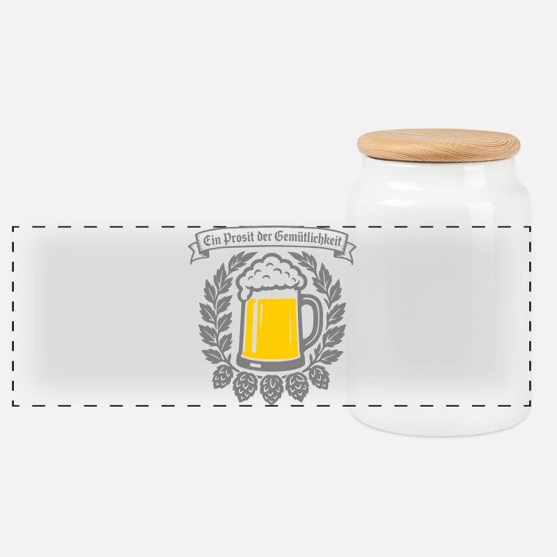 Ein Prosit der Gemütlichkeit - Boîte à biscuits avec couvercle en bois - blanc