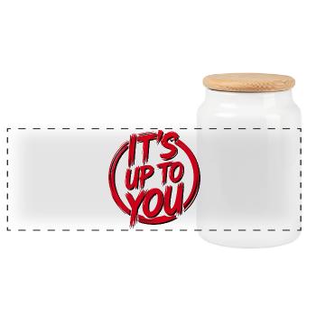 C’est à toi de voir - Es liegt nur an Dir - Boîte à biscuits avec couvercle en bois - blanc - Devant