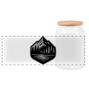 Montagnes Paysage Forêt Montagnes - Boîte à biscuits avec couvercle en bois - blanc - Devant