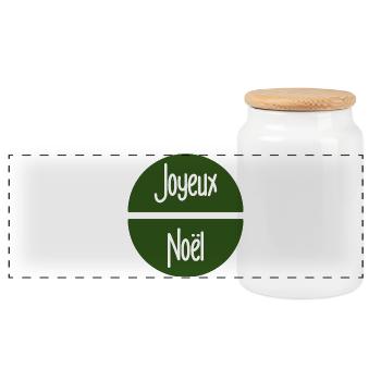WEIHNACHTEN. FROHE WEIHNACHTEN. FROHE WEIHNACHTEN. WEIHNACHTSMANN - Panorama Keksdose mit Holzdeckel - Weiß - Vorne