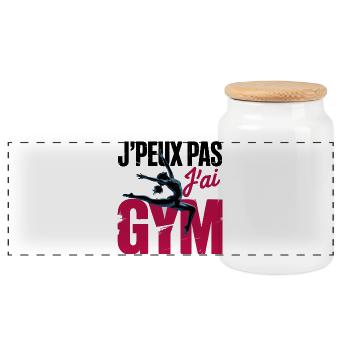 Je Peux Pas J'ai Gym | Gymnastique Cadeau | gym - Boîte à biscuits avec couvercle en bois - blanc - Devant