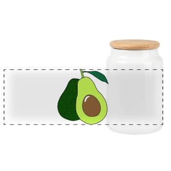 Avocado_Print - Panorama Keksdose mit Holzdeckel - Weiß - Vorne