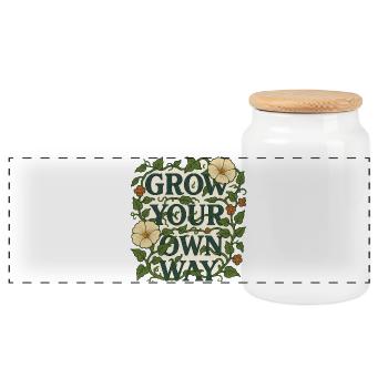 Grandis à ta façon - Boîte à biscuits avec couvercle en bois - blanc - Devant