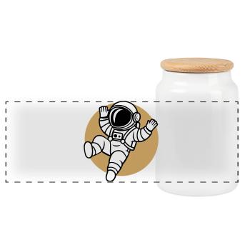 Saltonaut - Boîte à biscuits avec couvercle en bois - blanc - Devant