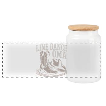 LineDance Oma Boots - Panorama Keksdose mit Holzdeckel - Weiß - Vorne