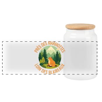 Marmotte Alpine en Forêt - Boîte à biscuits avec couvercle en bois - blanc - Devant