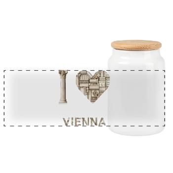 Vienne – Architecture monumentale - Boîte à biscuits avec couvercle en bois - blanc - Devant