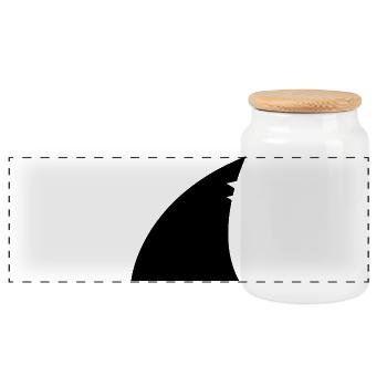 Shark fin - Panoramic Cookie Jar with Wooden Lid - white - Front