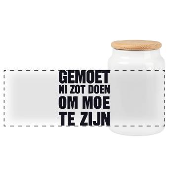 PAS BESOIN D’ÊTRE FOU POUR ÊTRE FATIGUÉ. - Boîte à biscuits avec couvercle en bois - blanc - Devant