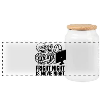 Fright Night Horror Movie Night Design - Panorama Keksdose mit Holzdeckel - Weiß - Vorne