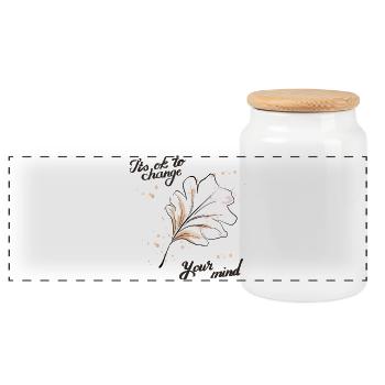 Réflexions Petal - Boîte à biscuits avec couvercle en bois - blanc - Devant