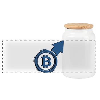 Bitcoin Bull Run Arrow To The Moon - Boîte à biscuits avec couvercle en bois - blanc - Devant