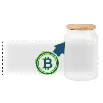 Bitcoin Bull Run Arrow To The Moon - Boîte à biscuits avec couvercle en bois - blanc - Devant