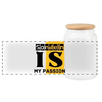 Sondeln_is_my_passion - Panorama Keksdose mit Holzdeckel - Weiß - Vorne