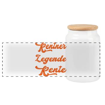 Orange Retro Typography 2028 Pensioner 2026 - Panoramic Cookie Jar with Wooden Lid - white - Front
