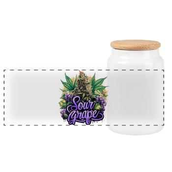 Sour Grape - Panorama Keksdose mit Holzdeckel - Weiß - Vorne
