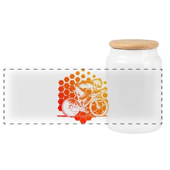 Conception de vélos de route à propulsion - Boîte à biscuits avec couvercle en bois - blanc - Devant