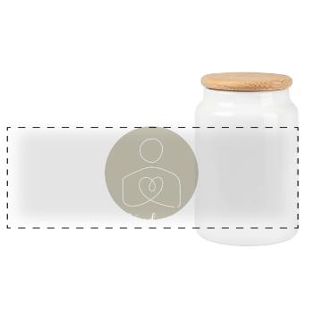 Ligne du cœur de la bonté - Boîte à biscuits avec couvercle en bois - blanc - Devant