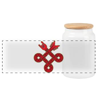 Nœud de guitare entrelacé - Boîte à biscuits avec couvercle en bois - blanc - Devant