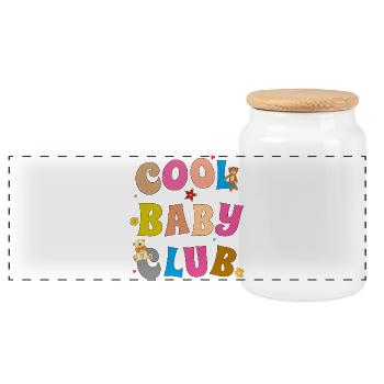 Cool Baby Club  - Panorama Keksdose mit Holzdeckel - Weiß - Vorne