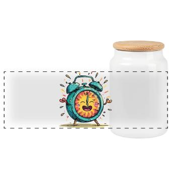 Image de la célébration du réveil solaire - Boîte à biscuits avec couvercle en bois - blanc - Devant