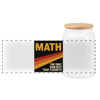 Vintage Math Counts Poster - Panoramic Cookie Jar with Wooden Lid - white - Front