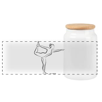 SOUL CONTOUR - Natarajasana - Panoramic Cookie Jar with Wooden Lid - white - Front