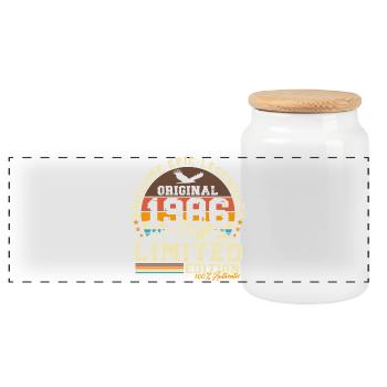 1986 Jahrgang 40. Geburtstag Retro Geschenk - Panorama Keksdose mit Holzdeckel - Weiß - Vorne