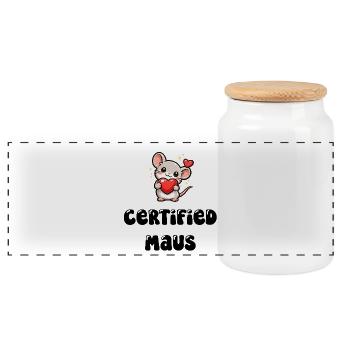 Certified Maus - Panorama Keksdose mit Holzdeckel - Weiß - Vorne