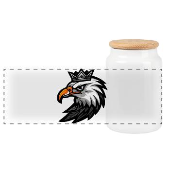 Couronne de tête d’aigle - Boîte à biscuits avec couvercle en bois - blanc - Devant
